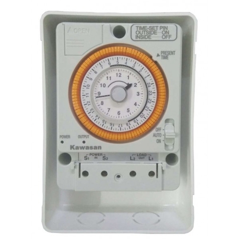 Công tắc hẹn giờ cơ Kawasan TS38B Có hộp bảo vệ