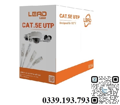 Dây cáp mạng chuyên dụng cho camera LEAD CAT5E UTP 24AWG - Việt Hàn
