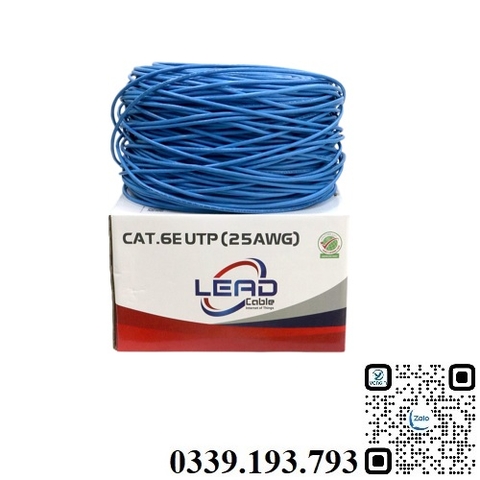 Dây cáp mạng LEAD CABLE CAT6E UTP 25AWG - Việt Hàn