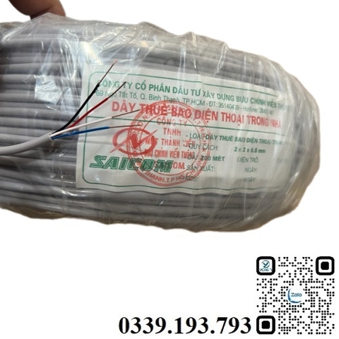 Dây điện thoại 4 lõi 2X2X0.5 Inside - Saicom