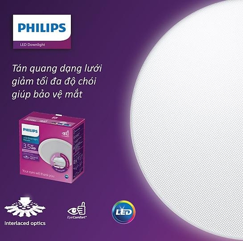 Đèn downlight âm trần chống chói Meson IO 59445 7W Philips