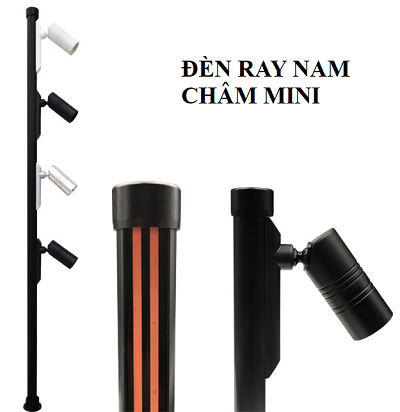 Đèn ray nam châm mini gắn tủ kệ