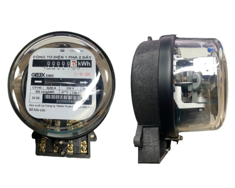 Đồng hồ điện 1 pha 2 dây Emic có kiểm định dạng cơ