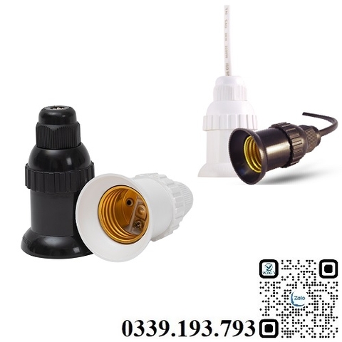 Đui đèn chống thấm nước Sopoka ĐCM-3, ĐCM-4 (sẵn dây 25cm)