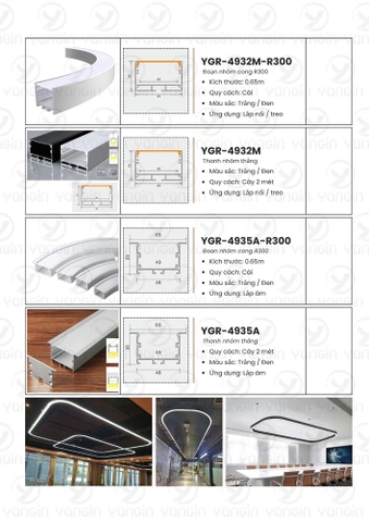 Bảng giá đèn led thanh nhôm định hình