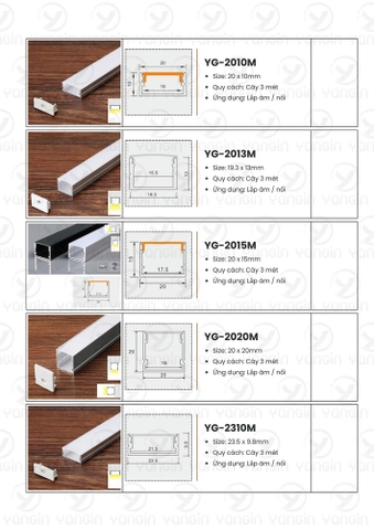 Bảng giá đèn led thanh nhôm định hình