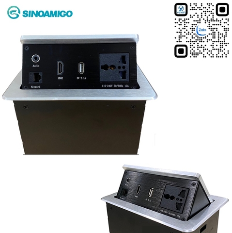 Hộp ổ cắm điện âm bàn cao cấp Sinoamigo STS-900T
