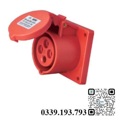Ổ cắm công nghiệp âm 3 pha 4 chân 32A IP44 MDPlus MDP-324