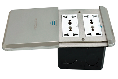 Ổ cắm âm sàn đôi nắp trượt Sinoamigo SHP-M2S (6 thiết bị)