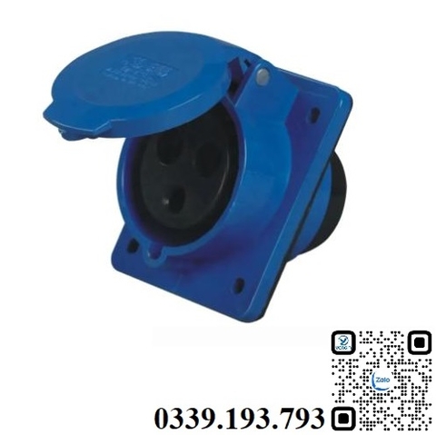Ổ cắm công nghiệp âm dạng nghiêng 3 chân 32A IP44 MDPlus MDP423