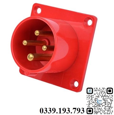 Phích cắm công nghiệp gắn âm 3 pha 4 chân 32A IP44 MDCE MD624