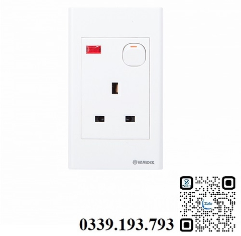 Ổ cắm 3 chấu vuông chuẩn anh Sino S1813N
