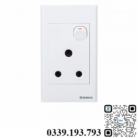 Ổ cắm 3 chấu tròn chuẩn Anh Sino S1815N