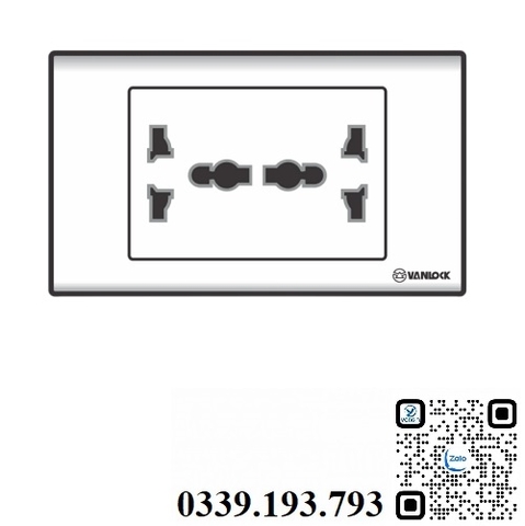Ổ cắm đôi đa năng Sino cắm ngang S18UAM2