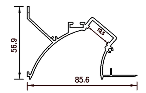 Thanh nhôm định hình led hắt tường âm trần 8660