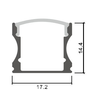 Thanh nhôm định hình led lắp nổi 1714