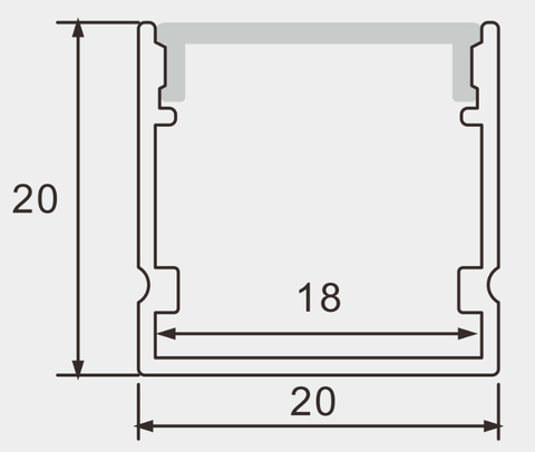 Thanh nhôm định hình led lắp nổi 2020