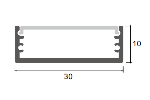 Thanh nhôm định hình led lắp nổi 3010