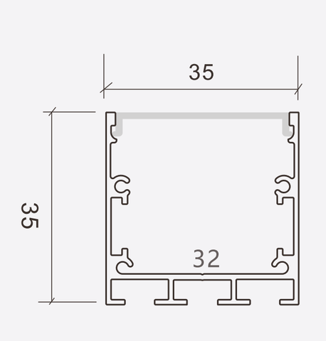 Thanh nhôm định hình led lắp nổi 3535