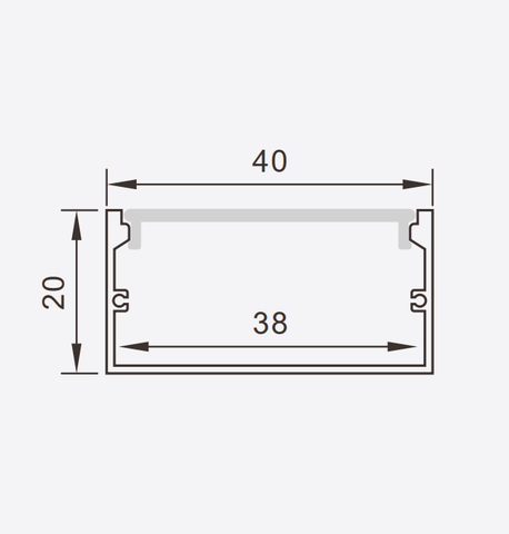 Thanh nhôm định hình led lắp nổi 4020