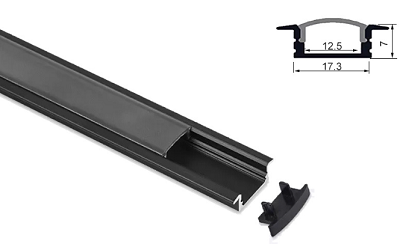 Thanh nhôm định hình led màu đen lắp âm 1707