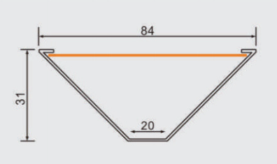 Thanh nhôm led phào tường, viền tường 8431
