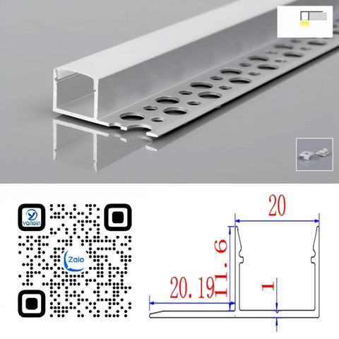 Thanh nhôm định hình led âm giấu viền YG0-734