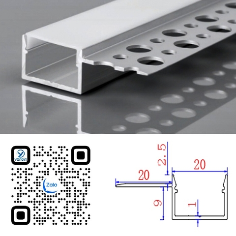 Thanh nhôm định hình led âm giấu viền YG0-735