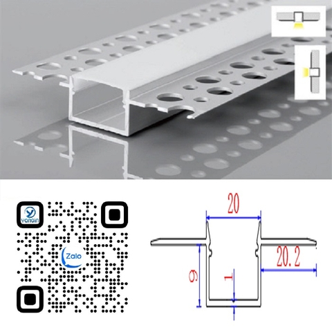 Thanh nhôm định hình led âm giấu viền YG0-737
