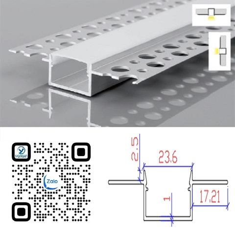 Thanh nhôm định hình led âm giấu viền YG0-739