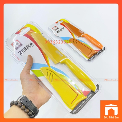 Dao Zebra Chống Dính 5.0" Có Nắp Đậy Nhiều Màu - 100503 - Hàng Nhập Khẩu Thái Lan