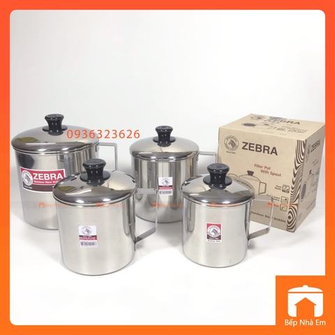 Ca Uống Nước Inox 304 ZEBRA Có Nắp Nhiều Dung Tích 0.4L - 0.5L - 0.7L - 1L - 1.2L - 1.6L - Nhập Khẩu Thái Lan