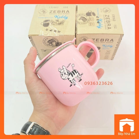 Ca Nước Trẻ Em 2 Lớp Cách Nhiệt 250ml Zebra Cao Cấp - Nhập Khẩu Thái Lan