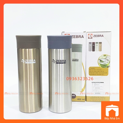 Bình Giữ Nhiệt ZEBRA Eva Có Vỉ Lược 0.45L (Inox 304)  - Hàng Nhập Khẩu Thái Lan