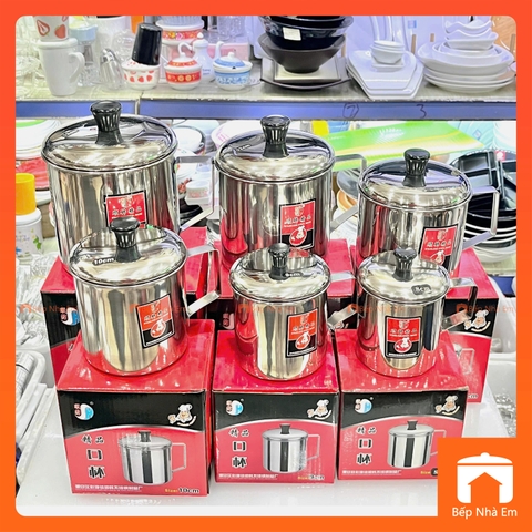 Ca Inox Có Nắp Hộp Đỏ Nhiều Size