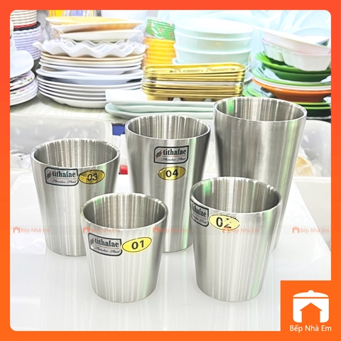 Ly Nước Inox 2 Lớp Cách Nhiệt Tithafac Nhiều Size Cao Cấp - Hàng Việt Nam Sản Xuất