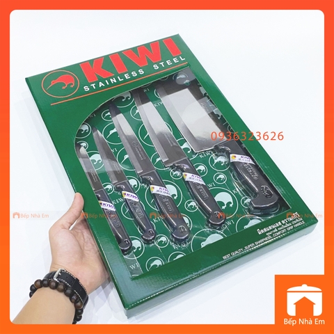 Bộ Dao Thái Lan Cán Nhựa Kiwi 5 Món - Hàng Nhập Khẩu Thái Lan