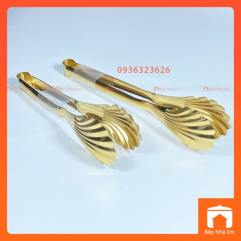 Kẹp Gắp Thức Ăn - Kẹp Gắp Bánh Inox Sò Vàng 04 - Hàng Nhập Khẩu