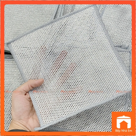 Set 5 Cái Khăn Rửa Chén Kim Loại 2 Lớp - Lưới Rửa Chén Kim Loại 2 Lớp Đa Năng