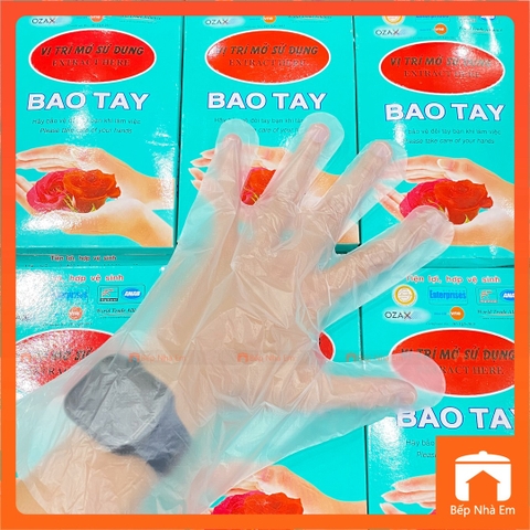 Hộp 100 Bao Tay Nilon Đa Năng - Hàng Việt Nam Sản Xuất