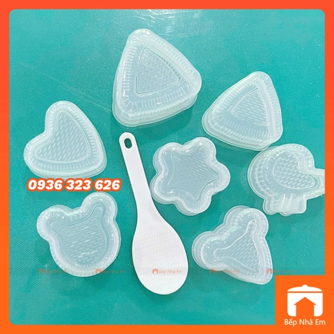 Bộ 7 Khuôn Làm Cơm Nấm - Khuôn Cơm Bento Kèm Muỗng Tiện Dụng - Hàng Nhập Khẩu Trực Tiếp