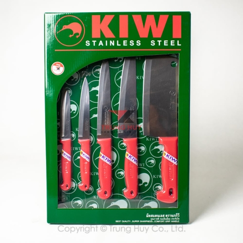 Bộ Dao Thái Lan Cán Nhựa Kiwi 5 Món - Hàng Nhập Khẩu Thái Lan