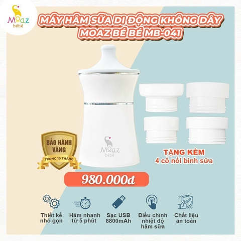 Máy hâm sữa xạc pin Moaz Bebe - MB041