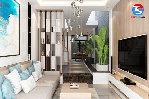 Màu sơn phòng khách nhà ống đẹp, sang trọng và tinh tế
