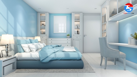 Sơn nhà màu xanh nước biển -  Giải phóng nguồn năng lượng tích cực trong không gian