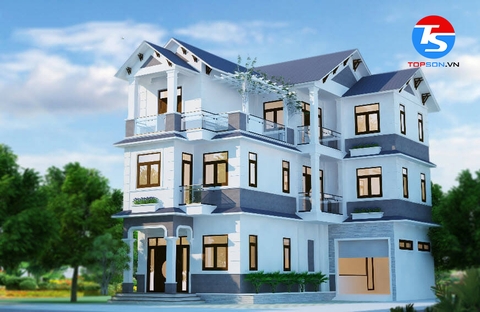 Sơn nhà màu ghi xanh hợp phong thủy, kiến tạo không gian tinh tế