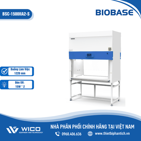 Tủ An Toàn Sinh Học Cấp II Kiểu A2 Biobase BSC-1500IIA2-S