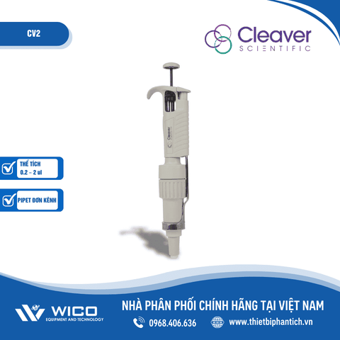 Pipet đơn kênh thay đổi thể tích Cleaver Scientific CV2 | 0.2 - 2 ul