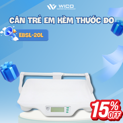 Cân Trẻ Em Điện Tử Kèm Thước Đo EBSL-20L | Tối Đa 20kg