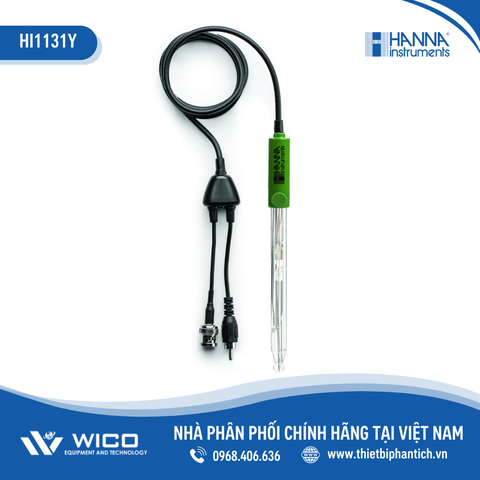 Điện Cực pH/Nhiệt Độ Thủy Tinh Cổng BNC+RCY Hanna HI1131Y